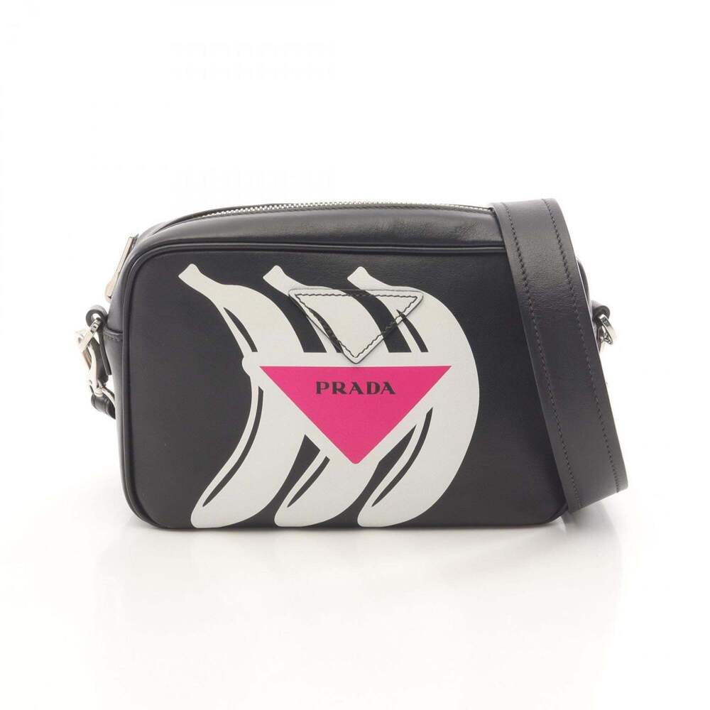 PRADA Black Leather Shoulder Bag